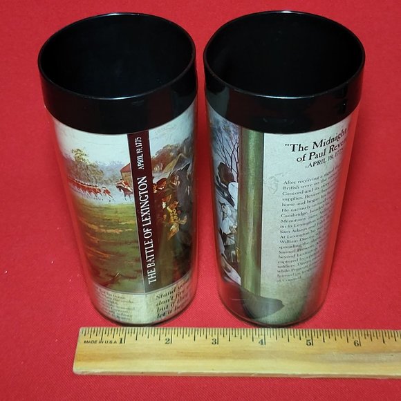Thermo Serv Cups Historical Revolutionary Wars USA Insulated Tumblers Set of 2 - Picture 7 of 11